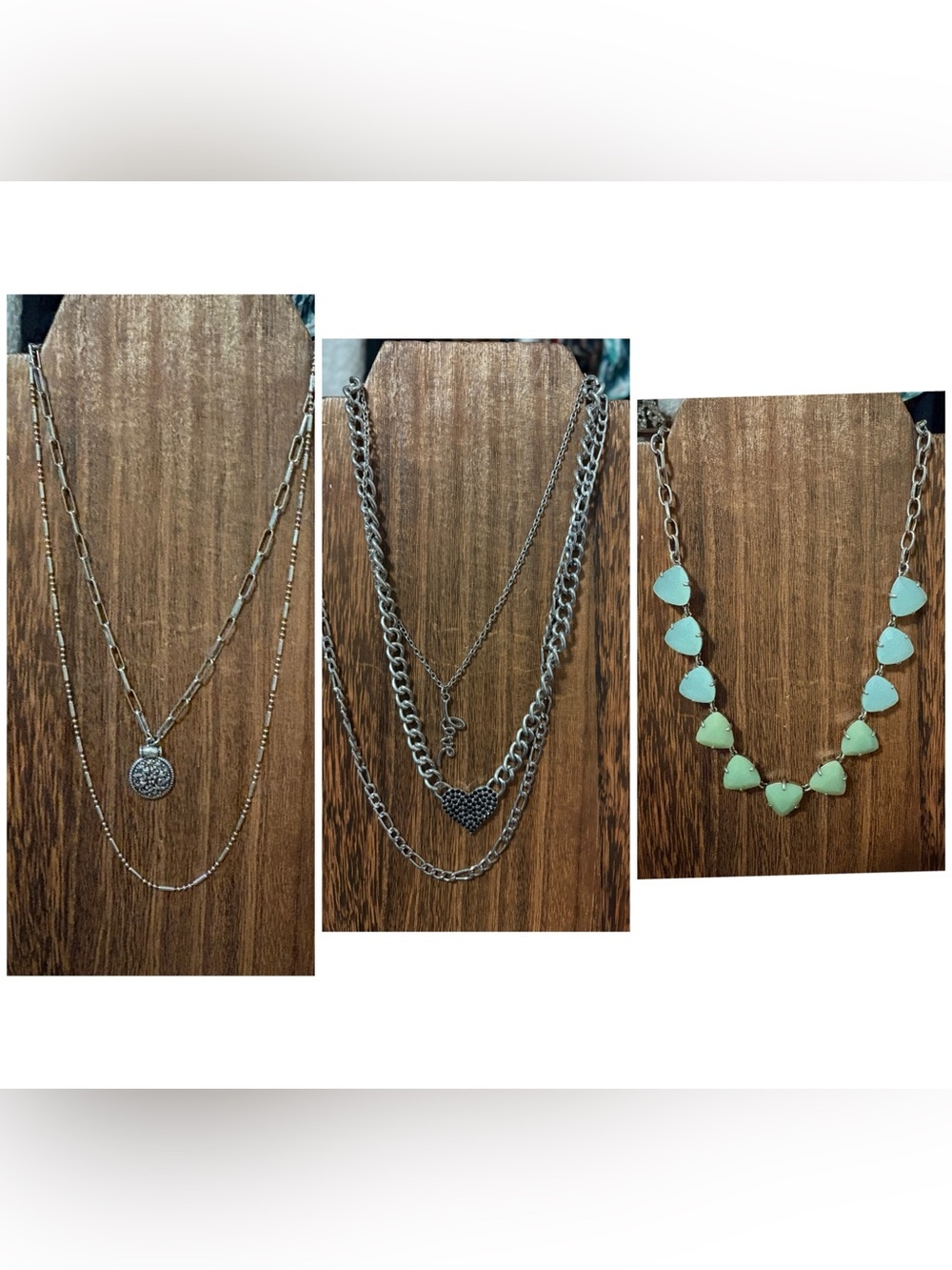 Silver necklace bundle of 3